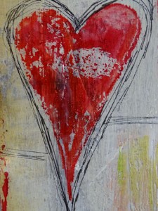 Herz gemalt altes Papier